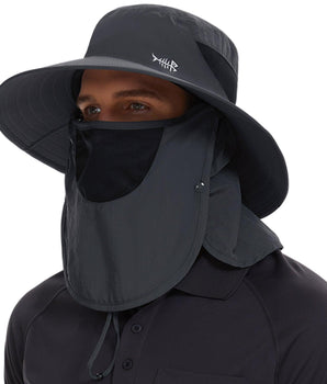 Unisex UPF 50+ Sun Hat with Face Cover & Neck Flap FH09 - Bassdash