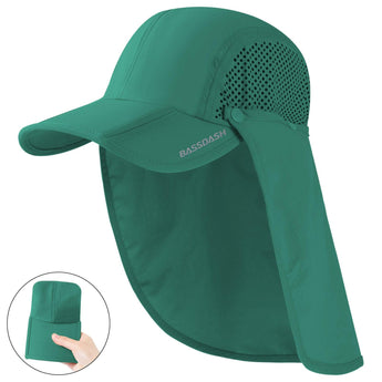 Bassdash Foldable UPF 50+ Fishing Hats with Removable Neck Flap FH12 - Bassdash
