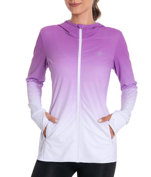 Lightbare Women's UPF 50+ Sun Protection Full Zip Hoodie Jacket - Bassdash