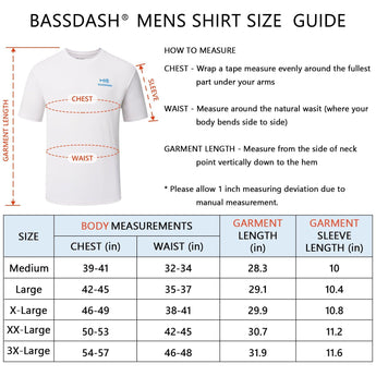 Men's UPF 50+ Short Sleeve T-Shirts FS27M - Bassdash