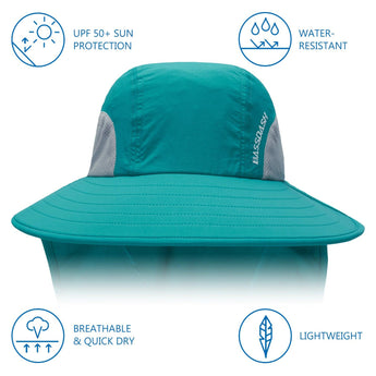 Unisex UPF 50+ Water Resistant Sun Hat with Neck Flap FH06 - Bassdash