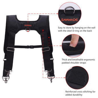 SAVAWADE Tool Belt Suspenders Padded Work Belt Suspension System - Bassdash