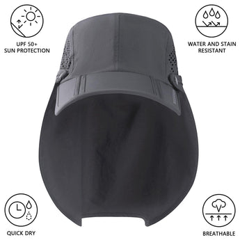 Bassdash Foldable UPF 50+ Fishing Hats with Removable Neck Flap FH12 - Bassdash