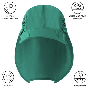 Bassdash Foldable UPF 50+ Fishing Hats with Removable Neck Flap FH12 - Bassdash