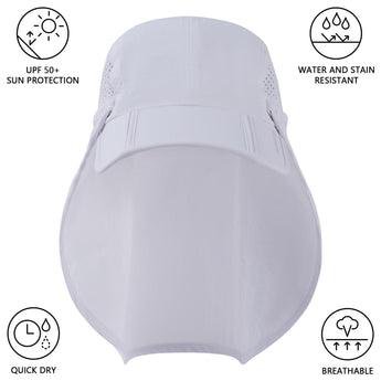 Bassdash Foldable UPF 50+ Fishing Hats with Removable Neck Flap FH12 - Bassdash