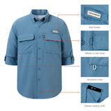 Men's UPF 50+ Long Sleeve Fishing Button Down Shirt FS21M NEW COLOR - Bassdash