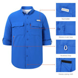 Men's UPF 50+ Long Sleeve Fishing Button Down Shirt FS21M NEW COLOR - Bassdash
