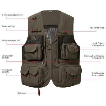 Unisex Utility Fishing Vest - Bassdash