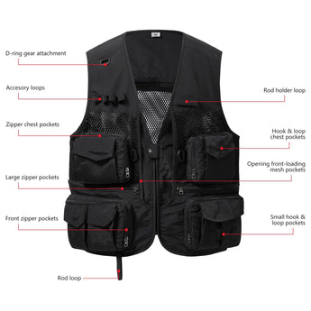 Unisex Utility Fishing Vest - Bassdash