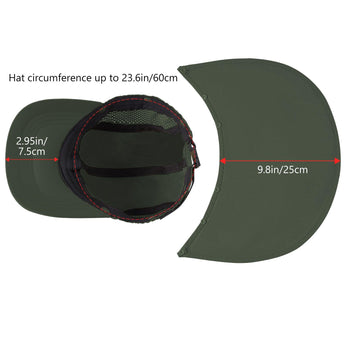 Bassdash Foldable UPF 50+ Fishing Hats with Removable Neck Flap FH12 - Bassdash