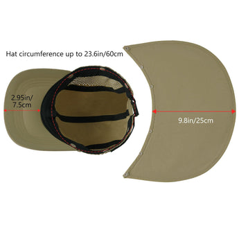 Bassdash Foldable UPF 50+ Fishing Hats with Removable Neck Flap FH12 - Bassdash