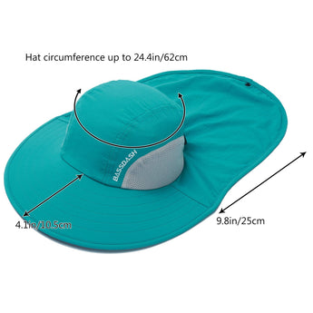 Unisex UPF 50+ Water Resistant Sun Hat with Neck Flap FH06 - Bassdash