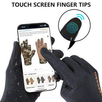 Men's Lightweight UPF 50+ Camo Hunting Gloves HG05 - Bassdash