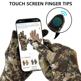 Men's Lightweight UPF 50+ Camo Hunting Gloves HG05 - Bassdash