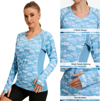 long sleeve uv protection shirts women for kayaking BG1094
