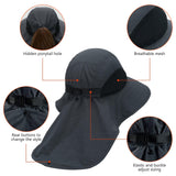Unisex UPF 50+ Water Resistant Sun Hat with Neck Flap FH06 - Bassdash