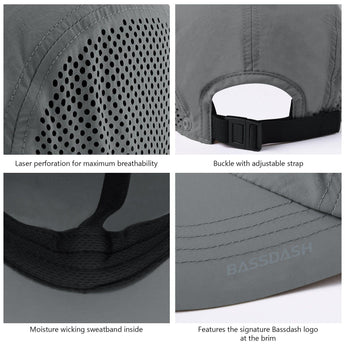 Bassdash Foldable UPF 50+ Fishing Hats with Removable Neck Flap FH12 - Bassdash