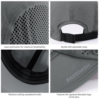 Bassdash Foldable UPF 50+ Fishing Hats with Removable Neck Flap FH12 - Bassdash