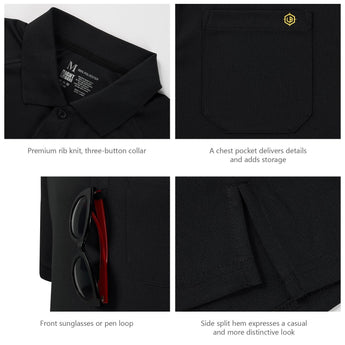 Men's Short Sleeve Polo Shirts UPF 50 LB06M - Bassdash