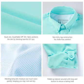 Men's UPF 50+ Long Sleeve Fishing Button Down Shirt FS21M NEW COLOR - Bassdash