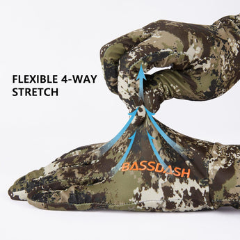 Men's Lightweight UPF 50+ Camo Hunting Gloves HG05 - Bassdash
