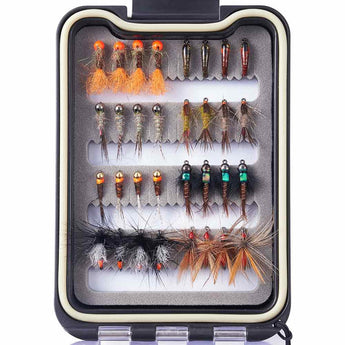 32/60/62 Pcs Fly Fishing Flies Barbed or Barbless Trout Grayling - Bassdash