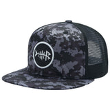 Unisex Flat Brim Trucker Cap - Night Digital Camo1 - Bassdash
