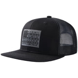 Unisex Flat Brim Trucker Cap - Black Fish Flag1 - Bassdash