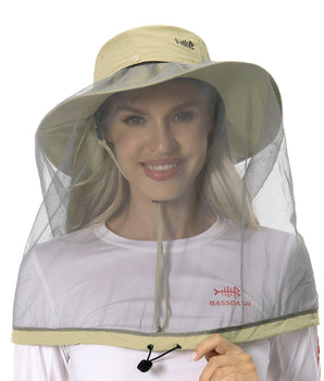 UPF 50+ Mosquito Sun Hat with Neck Flap - Bassdash