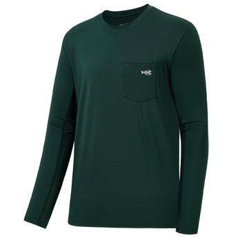 Men’s UPF 50+ Long Sleeve Sun Shirt with Chest Pocket - Bassdash
