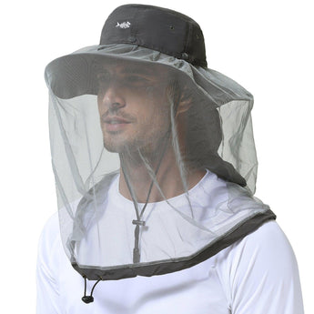 UPF 50+ Mosquito Sun Hat with Neck Flap - Bassdash
