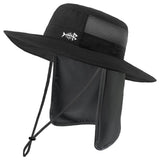 Unisex UPF 50+ Wide Brim Bucket Hat with Detachable Neck Flap FH02 - Bassdash