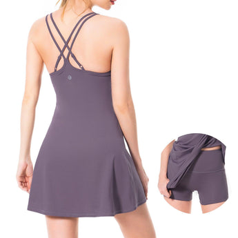 Women's UPF 50+ Tennis Dress with shorts LB06W - Bassdash