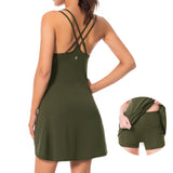 Women's UPF 50+ Tennis Dress with shorts LB06W - Bassdash