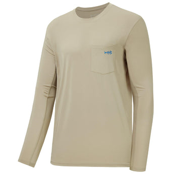 Men’s UPF 50+ Long Sleeve Sun Shirt with Chest Pocket - Bassdash