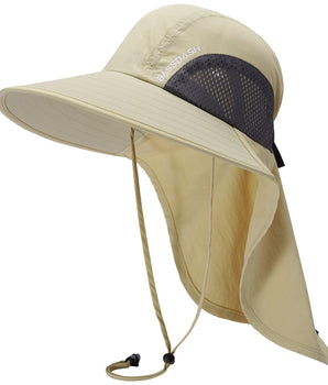 Unisex UPF 50+ Water Resistant Sun Hat with Neck Flap FH06 - Bassdash