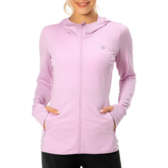 Lightbare Women's UPF 50+ Sun Protection Full Zip Hoodie Jacket - Bassdash