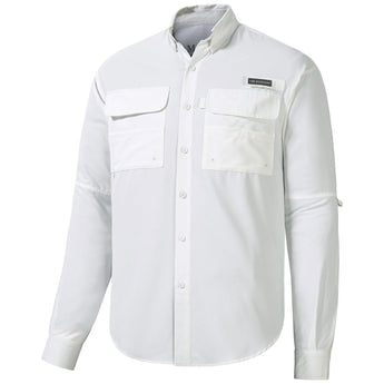 Men's UPF 50+ Long Sleeve Fishing Button Down Shirt FS21M - Bassdash