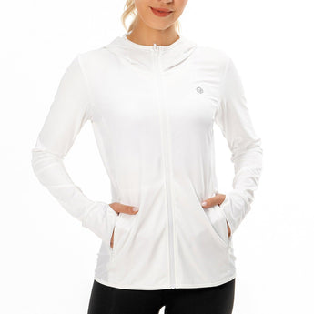 Lightbare Women's UPF 50+ Sun Protection Full Zip Hoodie Jacket - Bassdash