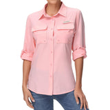 Women's UPF 50+ Long Sleeve Button Down Shirt FS21W - Bassdash