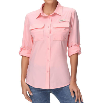 Women's UPF 50+ Long Sleeve Button Down Shirt FS21W - Bassdash