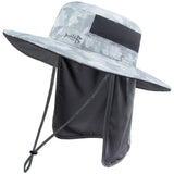 Unisex UPF 50+ Wide Brim Bucket Hat with Detachable Neck Flap FH02 - Bassdash