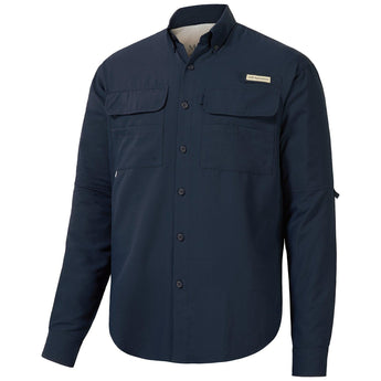 Men's UPF 50+ Long Sleeve Fishing Button Down Shirt FS21M - Bassdash