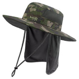 Unisex UPF 50+ Wide Brim Bucket Hat with Detachable Neck Flap FH02 - Bassdash