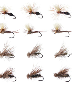 12pcs Barbed Dry Flies for Trout Fishing - Bassdash