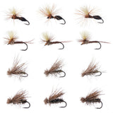 12pcs Barbed Dry Flies for Trout Fishing - Bassdash