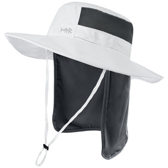 Unisex UPF 50+ Wide Brim Bucket Hat with Detachable Neck Flap FH02 - Bassdash