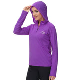 Women’s UPF 50+ Long Sleeve Hoodie Half Zip Shirt - Bassdash