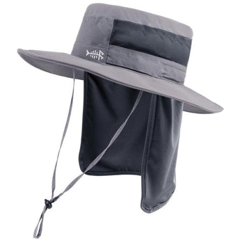 Unisex UPF 50+ Wide Brim Bucket Hat with Detachable Neck Flap FH02 - Bassdash