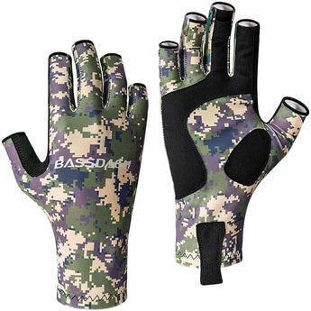 Men's Altimate UPF 50+ Sun Protection Fingerless Fishing Gloves - Bassdash